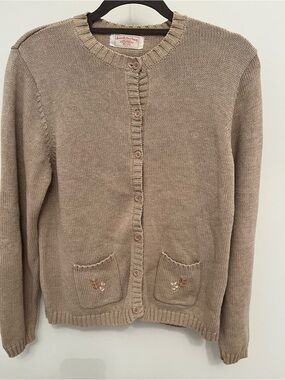 Vintage Style Women's Taupe Cardigan Sweater